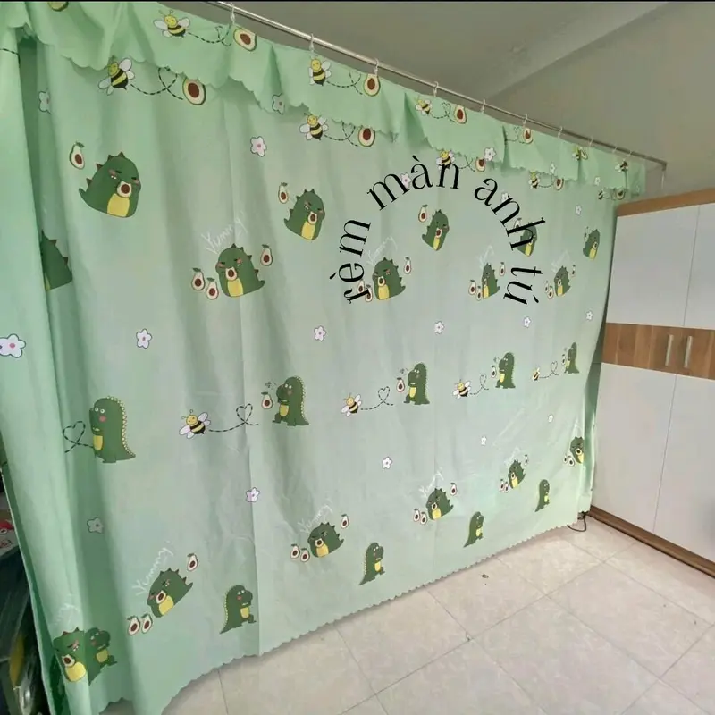 Rèm ghi đô M8 che phòng trọ gác lửng chất liệu poly tặng kèm dây treo rèm 4