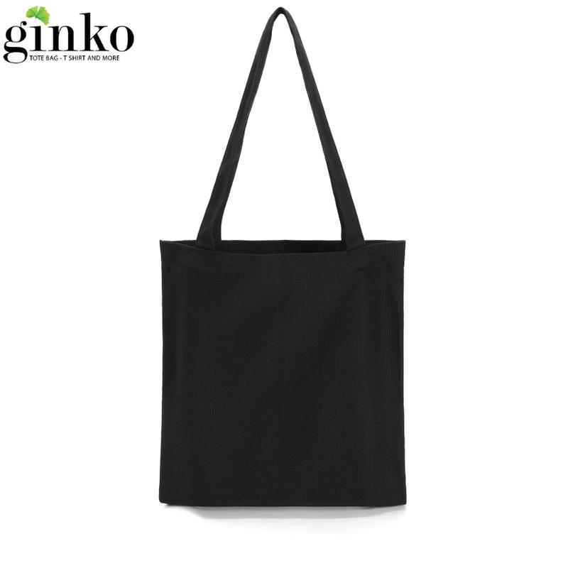 Túi tote túi vải canvas Ginko Trơn có dây kéo ( túi con) nhiều màu 2