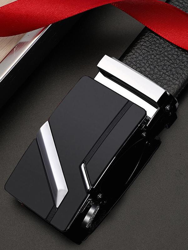 Men's Automatic Buckle Business Belt, Casual PU Leather Belt, Minimalist Belt For Young People, Without Box 2