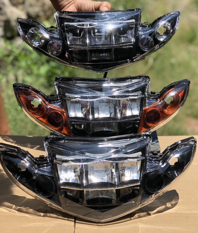 PHỤ KIỆN XE MÁY_ CHOÁ ĐÈN 2 TẦNG (tặng kèm 1 cặp bóng demi+chân h4)dùng cho xe sirius 50-110. Kem