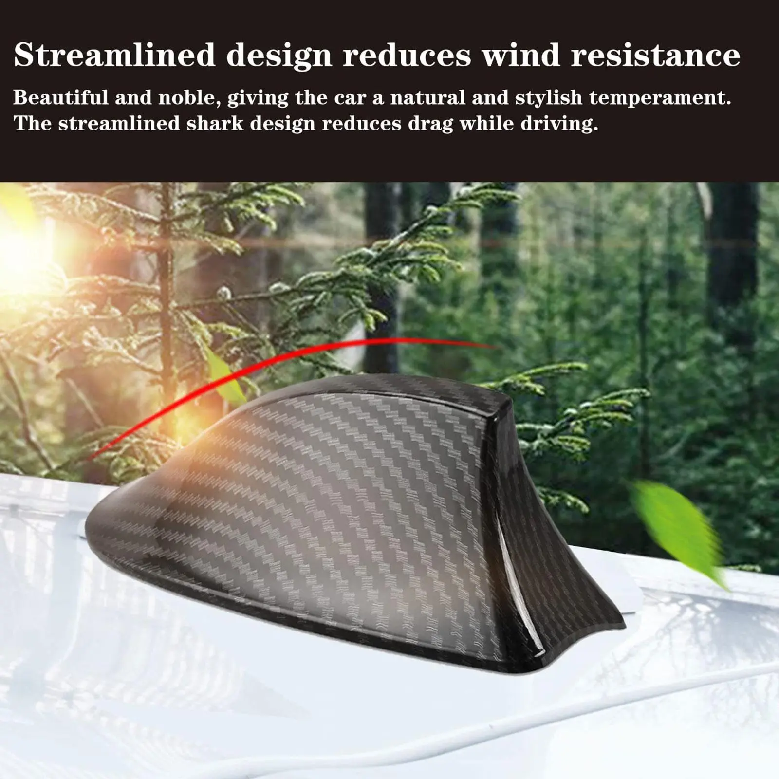 1 Pcs Car Shark Fin Day Shark Fin Antenna Signal Radio Painted Fiber Carbon Efficient Function P3G1