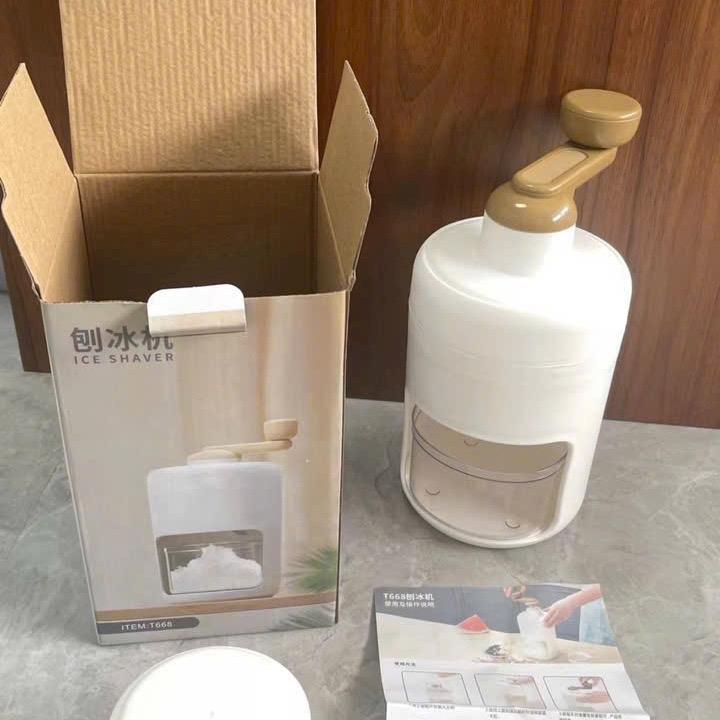  Máy bào đá mini dụng cụ xay đá tuyết bằng tay máy làm đá bào cỡ nhỏ đa năng tiện lợi 