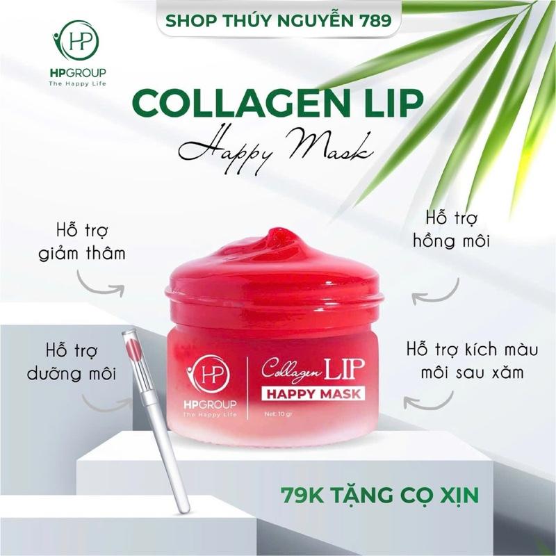[ Tặng Cọ Lấy Son]  Ủ Môi Collagen Lip Happy Mask 10g HP GROUP - Hỗ Trợ Mờ Thâm, Mềm Môi, Mướt Môi ,Căng Mộng Môi  Nữ Son skincare kem tham Women Cosmetic dưỡng