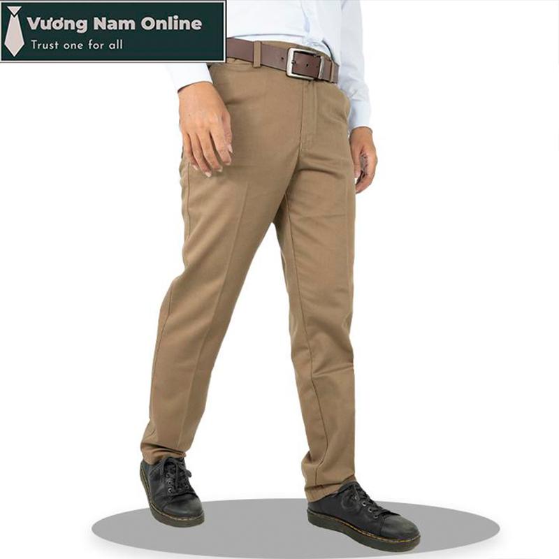  Quần kaki nam trung niên cao cấp ống suông đẹp vải dày form chuẩn Menswear Pants Ong Có Túi VNO42 