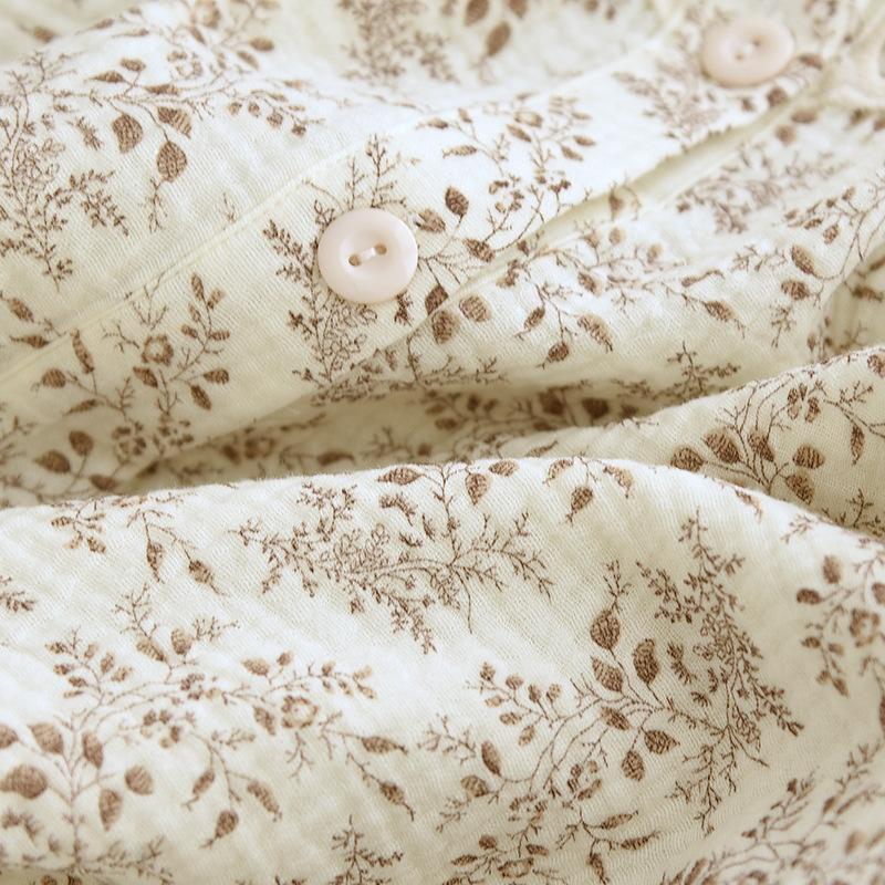 Bộ Đồ Mặc Nhà Dài Tay Cao Cấp Chất Liệu Xô Muslin Mát 7