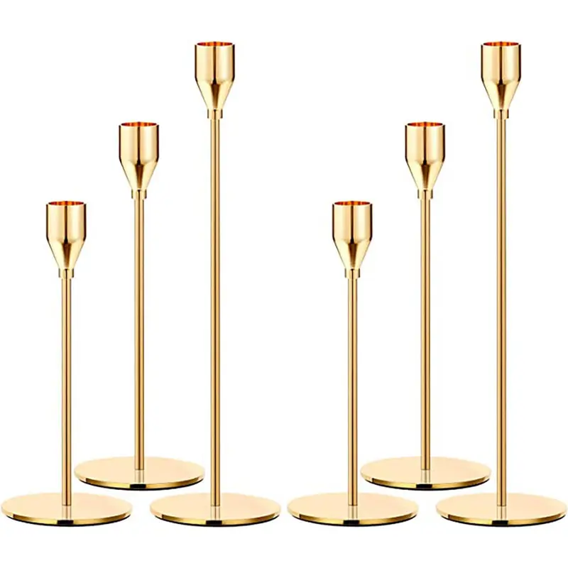 Candle Holder Set, 6 Counts/set Modern Decorative Candlestick Holder for Wedding, Dining, Party, Home Decor Supplies, Ornaments 0