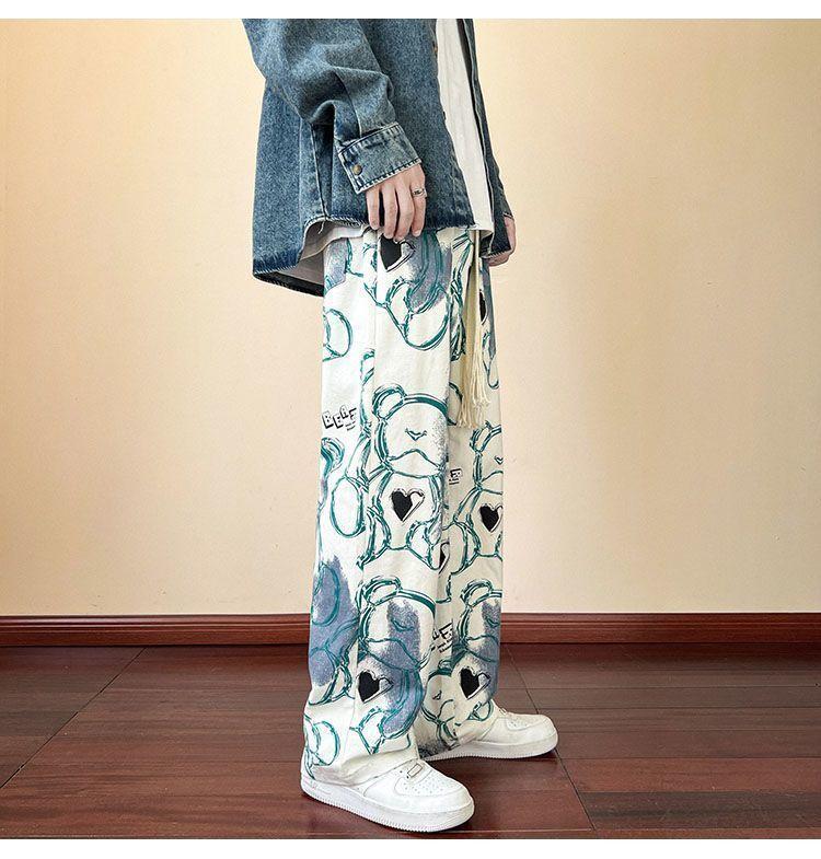 Product Introduction of Autumn Dopamine Wide-Leg Pants for Men, Trendy Brand, Small Design, New Style, Student Straight Loose Casual Versatile Long Pants wide  ribcage  outfit celana  maharani  kemala celana  kulot  lope  lope 4