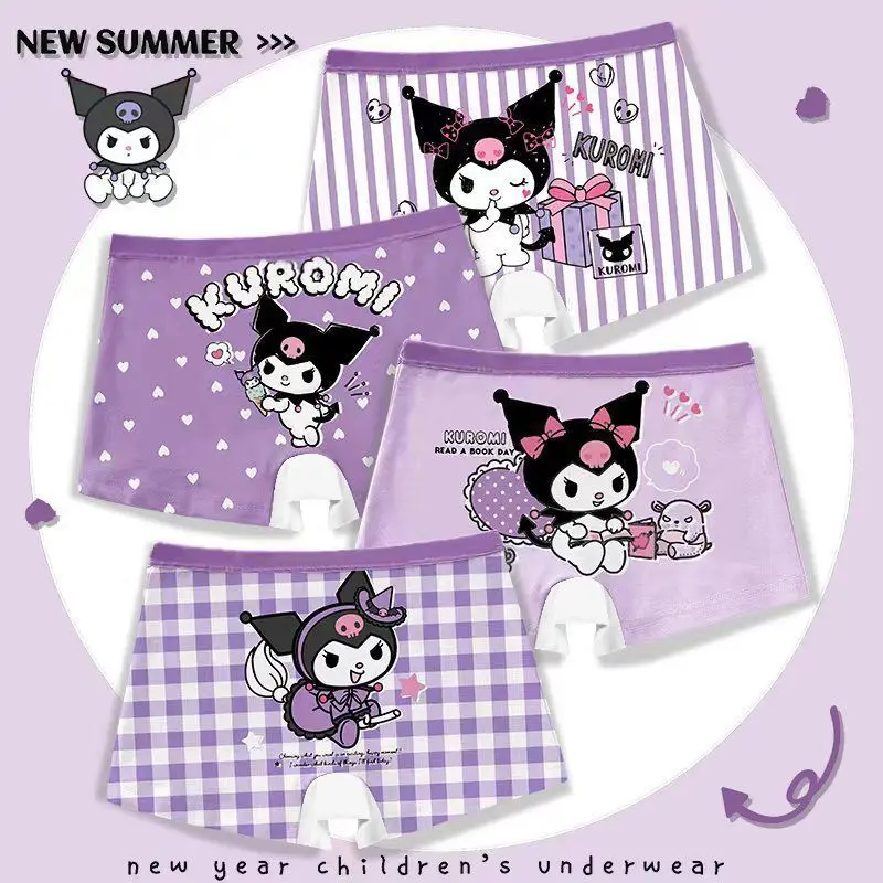 Girls' Underwear Four-Corner Cute Comfortable Children's Boxer Briefs Baby Little Girls 4-Pack Set