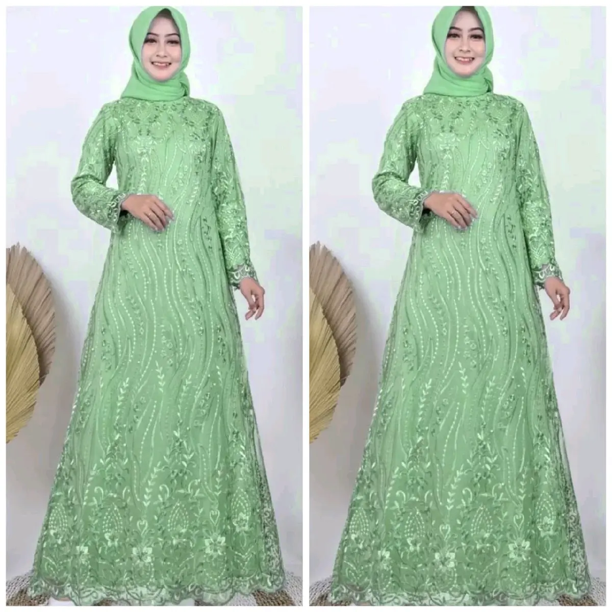 [NEW PRODUK]GAMIS TILE BRUKAT AURORA BRUKAT MUTIARA/GAMIS CANTIK MEWAH FULL BRUKAT/GAMIS UNDANGAN. Bunga Katun Gamis Pesta Mutiara Muslim Wanita Dress Panjang