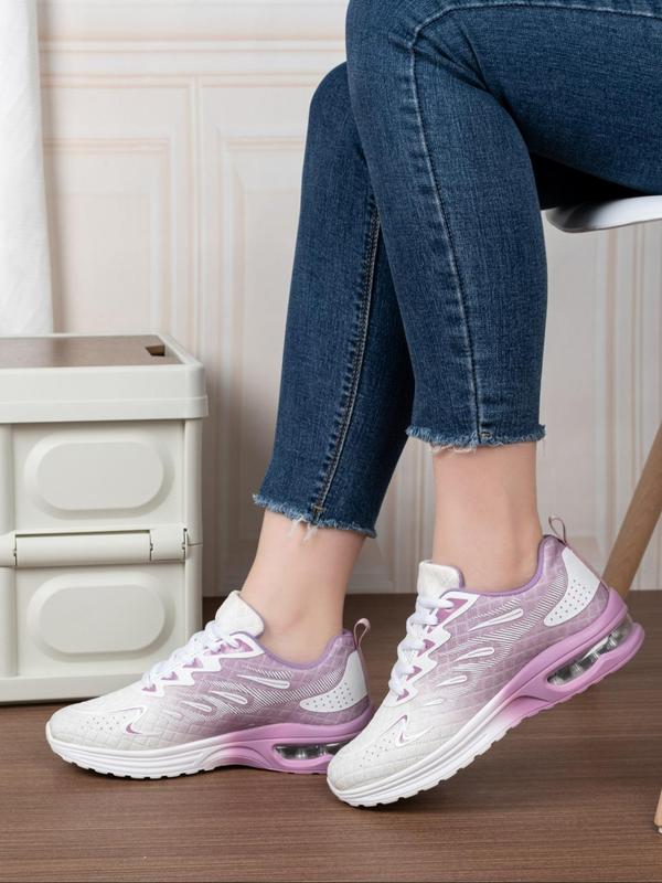 Women's Ombre Print Lace Up Running Athletic Shoes, Casual Breathable Comfortable Sports Shoes, All-match Non-slip Walking Shoes Footwear for Daily Training Wear 2