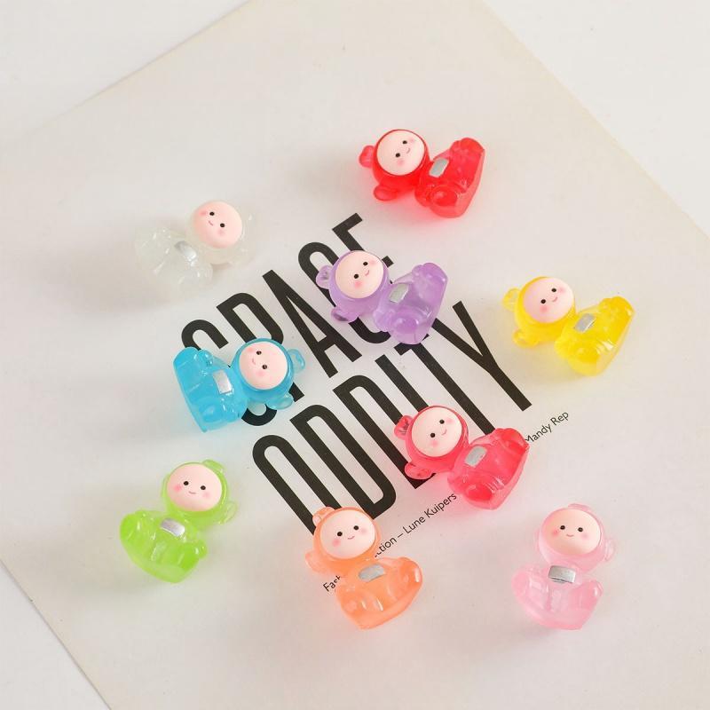 Product Introduction of Random Color Cute Cartoon Design Miniature Ornament, 10/30pcs Luminous Miniature Ornament, DIY Decoration Accessories for Home & Garden & Car 3