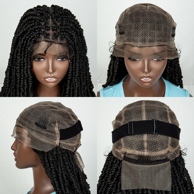 Product Introduction of Wholesale E-commerce Hot Selling Full Lace Short W-077 Synthetic Fiber Braids Wig LACE Braids Wig 0