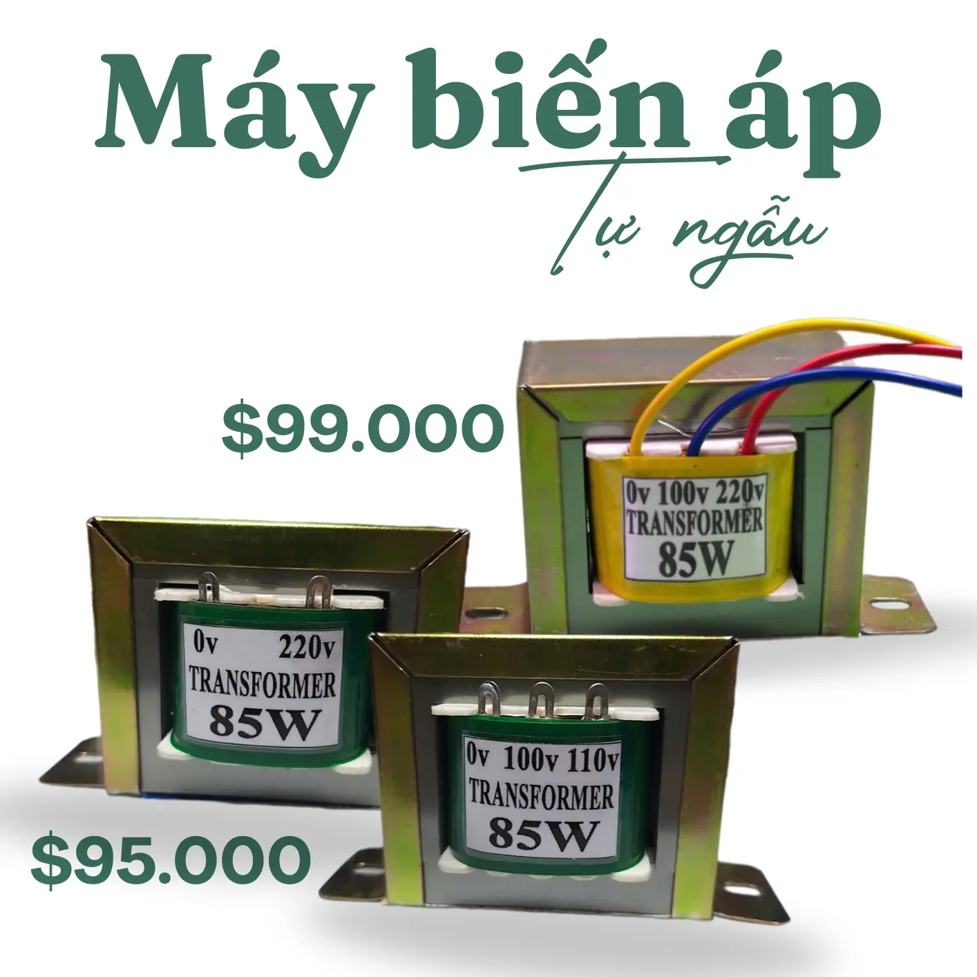 biến áp nguồn 85W 4A, 220vAC ra 100/110vAC, dùng cho thiết bị hàng nội địa Nhật, Mỹ