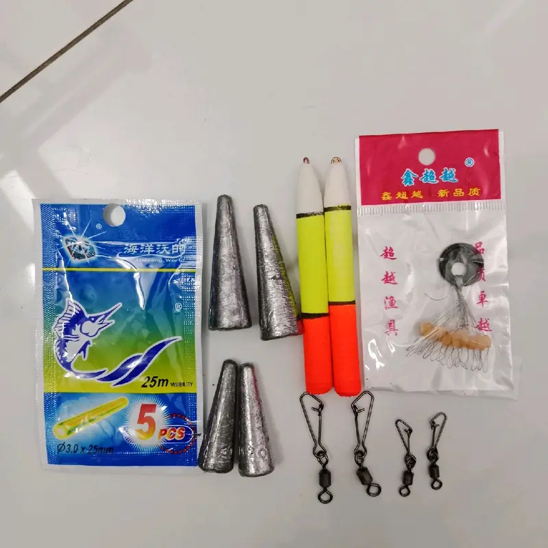 combo phao, chì, chặn, khoá, phao đèn (gòm 12 món) phụ kiện câu cá Đi Câu 2