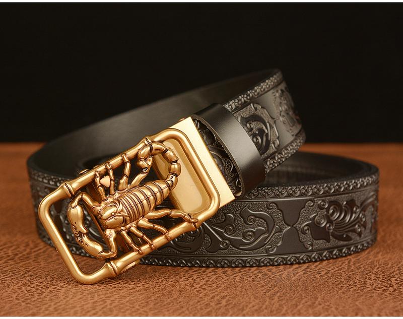 Ikat Pinggang Pria Sabuk Gesper Kulit Sapi Model Scorpion 4