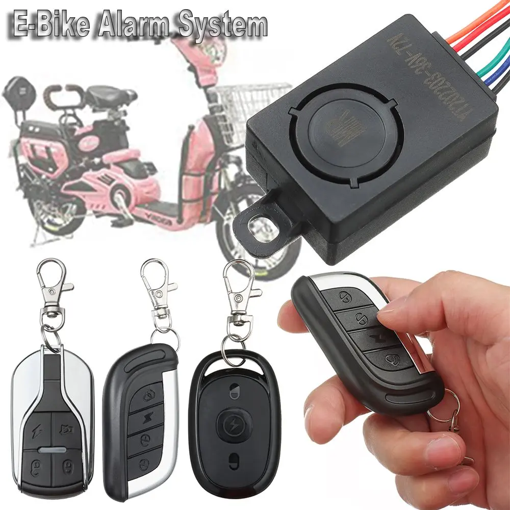 Uookin Universal Anti-Theft Replacement E-Bike Alarm System Motorcycle Scooter Electric Bicycle Security With Two Remote Control