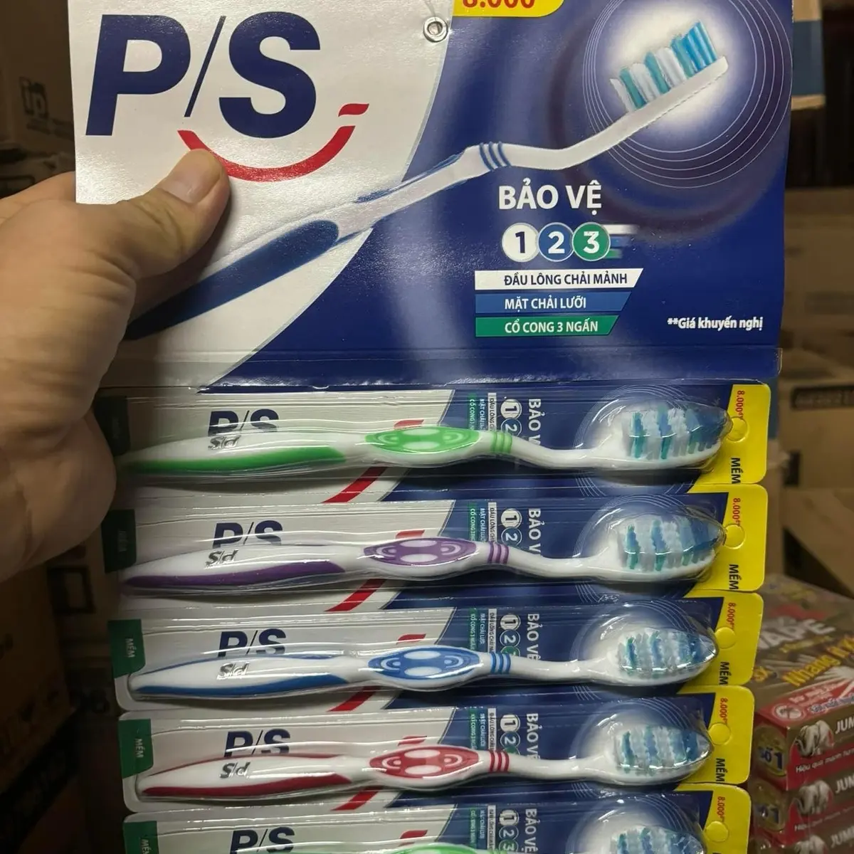 ￼combo  12 bàn chải PS , p/s 123 giá bao bì 11k