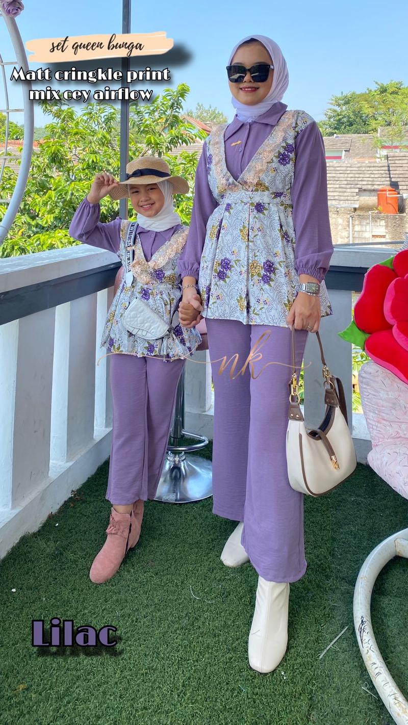 Product Introduction of Setcel Couple Ibu dan Anak Ori NK / Set Queen Bunga Baju Wanita Tunik Motif 28