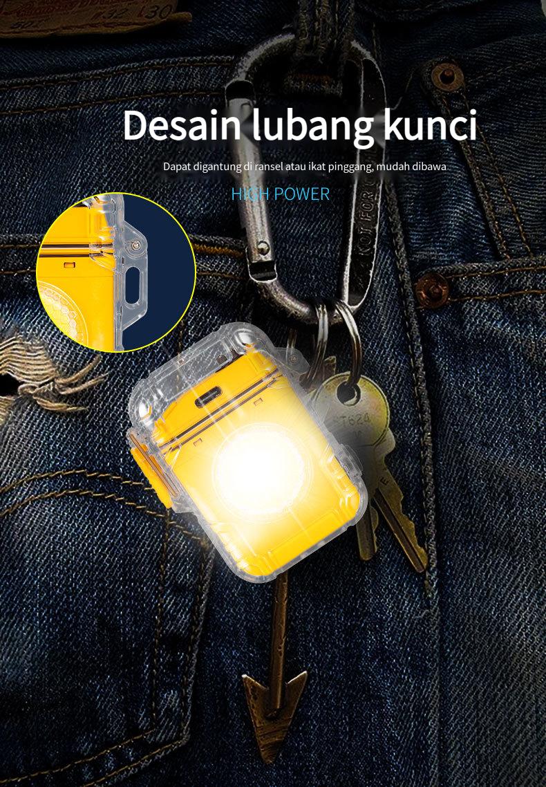 Product Introduction of <Pengiriman Lokal>Tongkol Membawa Rantai Kunci Cahaya Darurat Lampu Portabel Rechargeable Senter LED 11