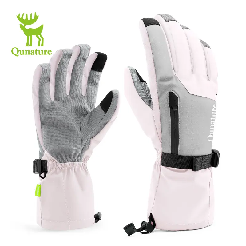 Qunature Winter Skiing Gloves Windproof Keep Warm Hiking Skating Snowboarding Gloves Touchscreen Winter Sports Mittens Gloves