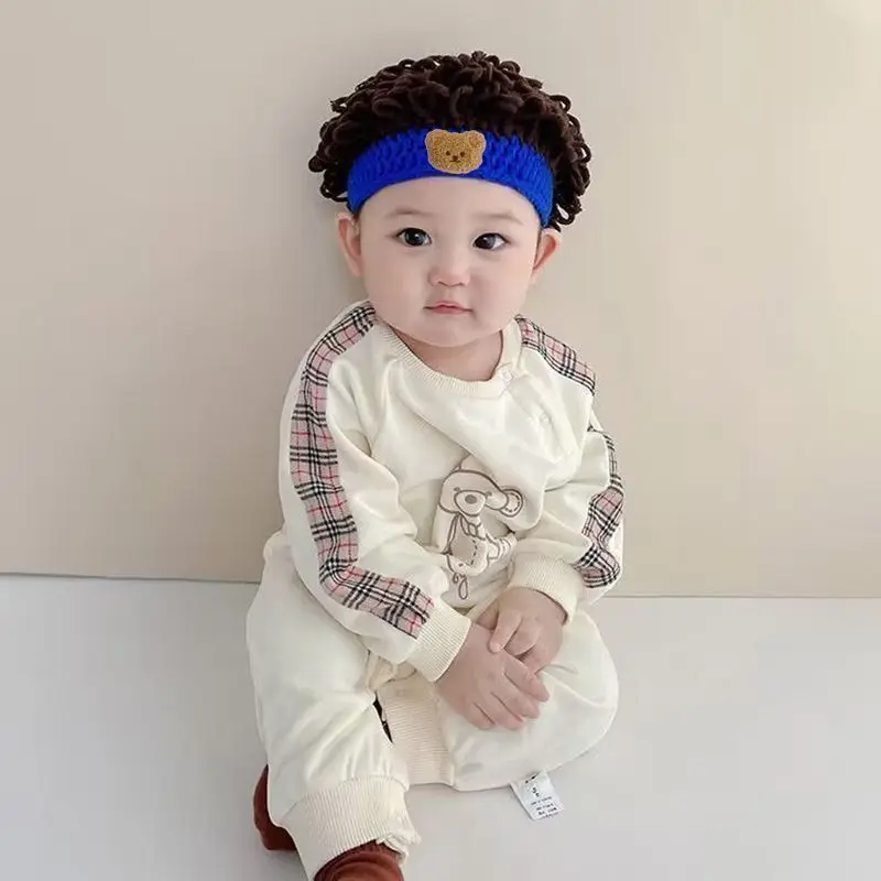 Mũ Trẻ Em Bé Và Trẻ Sơ Sinh, Mùa Thu Và Mùa Đông, Tóc Xoăn, Mũ Len Cho Trẻ Em Bé Trai, Dễ Thương Cho Bé Gái, Ấm Áp Và Vui Nhộn, Tóc Giả Bùng Nổ 4