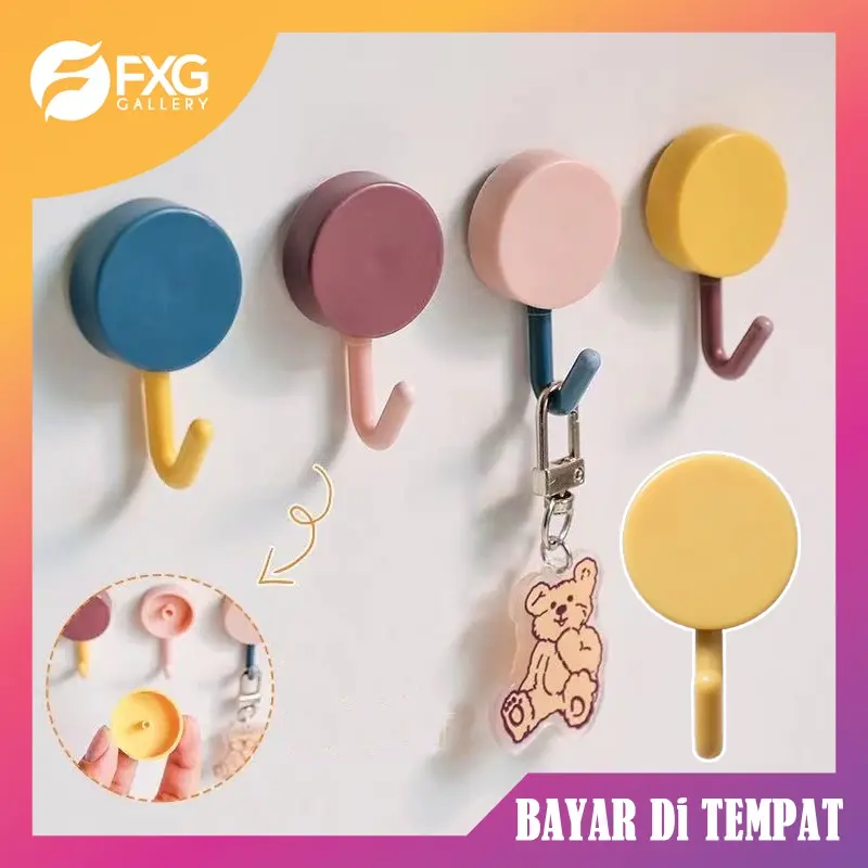 FXG - HOOK Dinding Gantungan Polos Tempel Serbaguna Kunci Baju Tas HP AD06