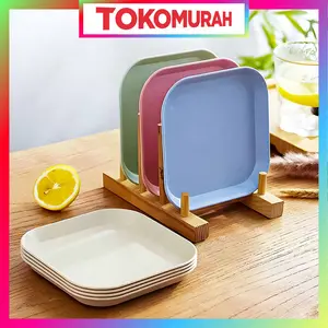 Piring Makanan Buah Set Warna Warni Bahan Jerami R875 Straw Piring Makanan Buah Set Warna Warni Bahan Jerami R875 Straw