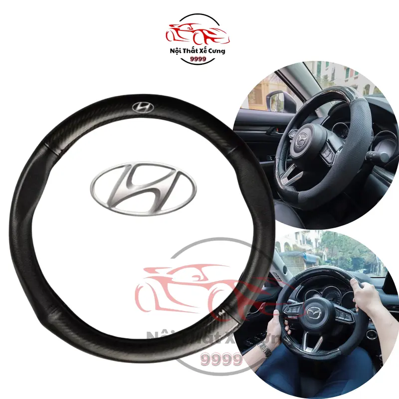 Bọc vô lăng CARBON phối da thoáng khí đủ các hãng xe Toyota-Honda-Hyundai-Mazda-KiA-Ford-Mitshubishi-Chevrolet cao cấp Cacbon 0