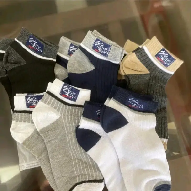 Set 10 Đôi Tất Nam Cổ Ngắn Phong Cách Thể Thao, Cotton Thoáng Khí,Thấm Hút Mồ Hôi Túi Zíp Tiện Lợi Menswear 2
