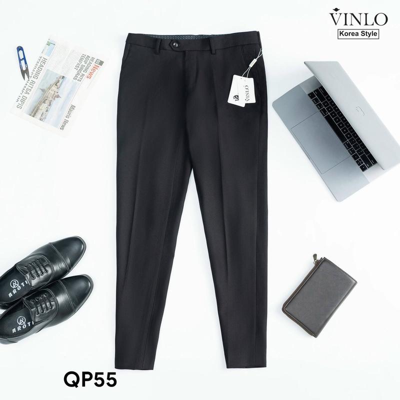 Quần âu cao cấp vinlo form regular fit  Màu đen vải vescose chống nhăn nhàu, co giãn nhẹ 3