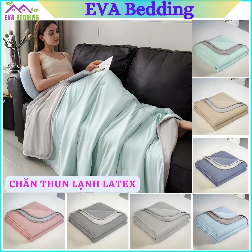 Chăn Hè Mát Lạnh Latex Chăn Mỏng Thun Lạnh EVA DREAM, Siêu Mát Siêu Lạnh Thoáng Khí, Kích thước 2mx2m3 - Hàng Nhập Khẩu