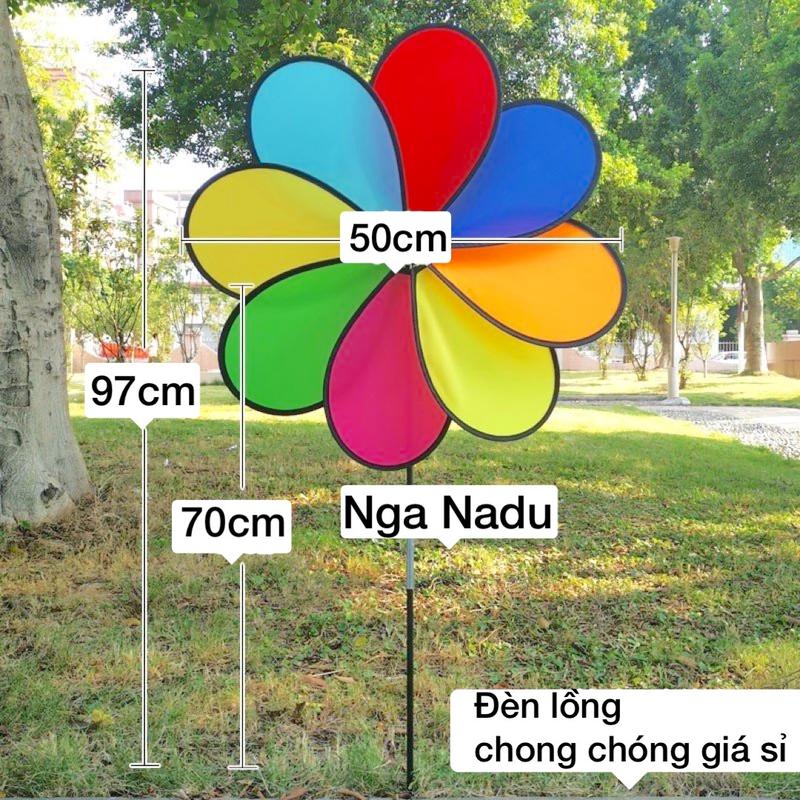 Chong chóng vải 8 cánh cầu vồng 2 tầng 1 lớp Trang trí trường học mầm non khu du lịch hội chợ homestay,quán cà phê trà sữa,sân vườn
