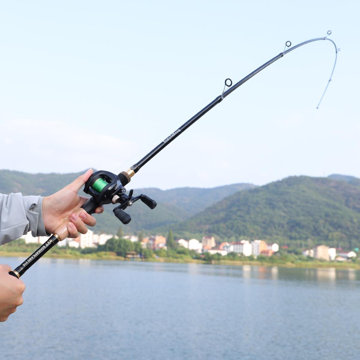Sougayilang COD Teleskopik Joran Pancing1.6M 1.8M 2.1M  Perjalanan Luar Ruangan Joran Casting Putar untuk Bass Pesca