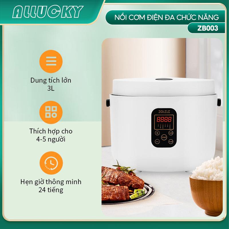 Nồi cơm điện thông minh đa năng ZOLELE Zb003 - dung tích lớn 3L Cooker Nấu Cơm Nấu Ăn