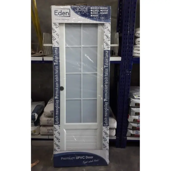 TERBAIK PINTU KAMAR MANDI UPVC EDEN JOICE 3/4 KACA MOTIF TIPE A060 UPVC 0
