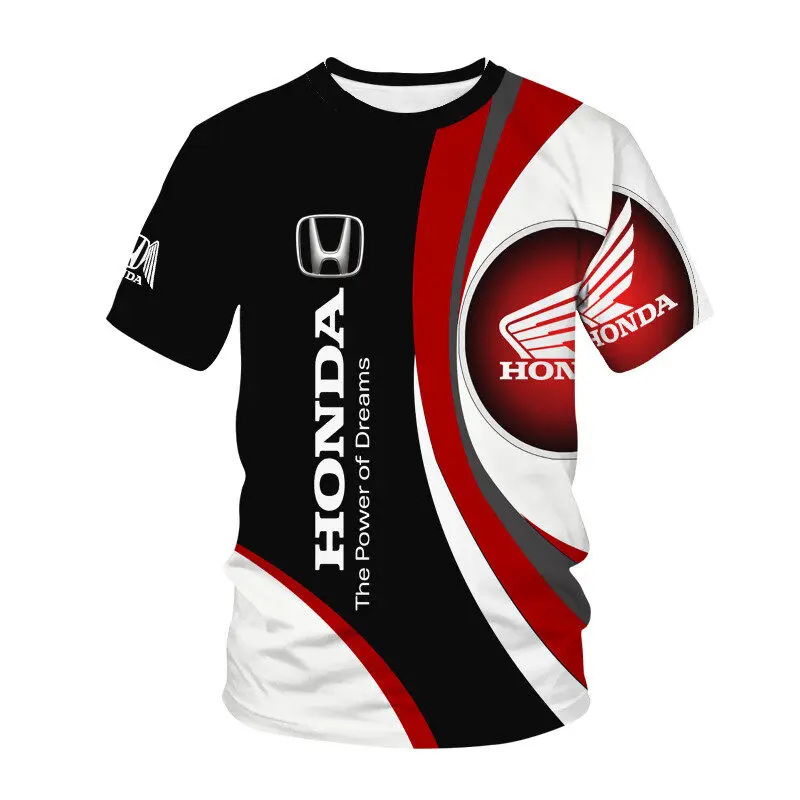 Summer Honda Car Logo 3d Print T Shirt Novelty Casual Short Sleeve Men And Women Pullover