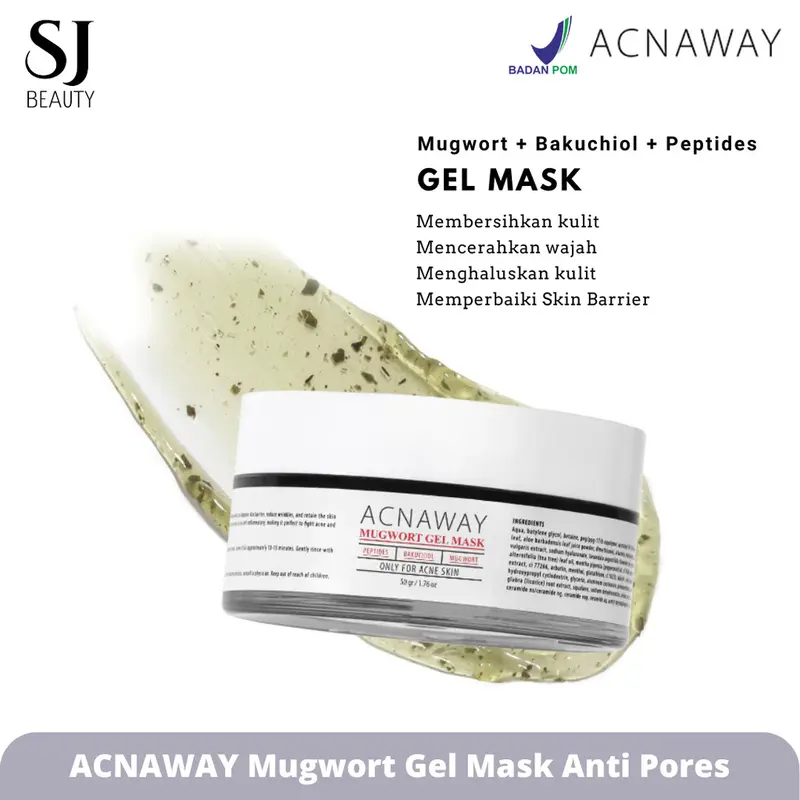 ACNAWAY Mugwort Gel Mask Anti Pores Masker Gel Masker Mugwort Wash off mask [BPOM] 0