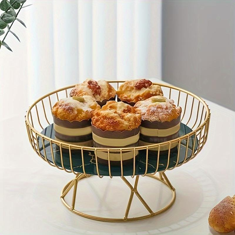 Product Introduction of Fruit Bowl with Marble Base, 1 Count Metal Fruit Basket, Fruit Storage Basket, Fruit Bowl for Kitchen, Living Room, Bedroom Desktop Display & Storage, Organiser 4