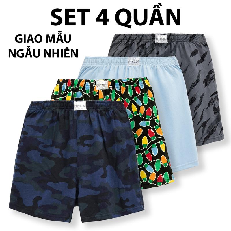 Combo 5,4,3 quần đùi thun cotton co giãn 4 chiều, quần short nam mặc ở nhà, mặc ngủ, quần đùi nam nhiều màu giao mẫu ngẫu nhiên Menswear Áo 1