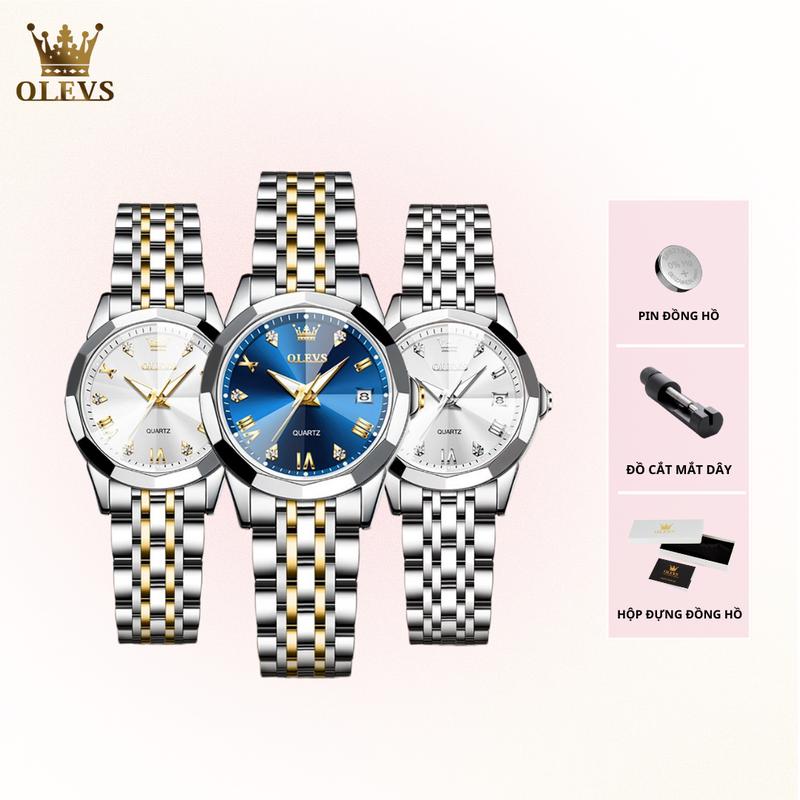 Đồng Hồ Pin Nữ Chính Hãng Cao Cấp OLEVS - 9931 Thép Không Gỉ Sang Trọng Đa Chức Năng Hiển Thị Lịch Dạ Quang Phù Hợp Đi Làm Đi Chơi Đi Tiệc Làm Quà Tặng Sang Trọng Chống Nước 3ATM Size 27MM