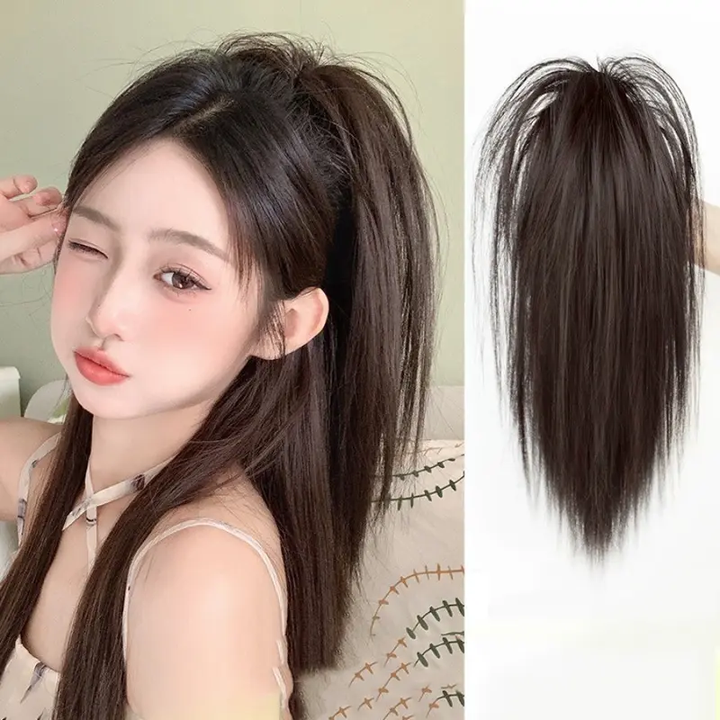 Kẹp Tóc Giả, 30cm, Mô Phỏng, Tóc Đuôi Ngựa Cao Bồng Bềnh Kẹp Tóc Giả, Phụ Kiện Tóc Nữ 1