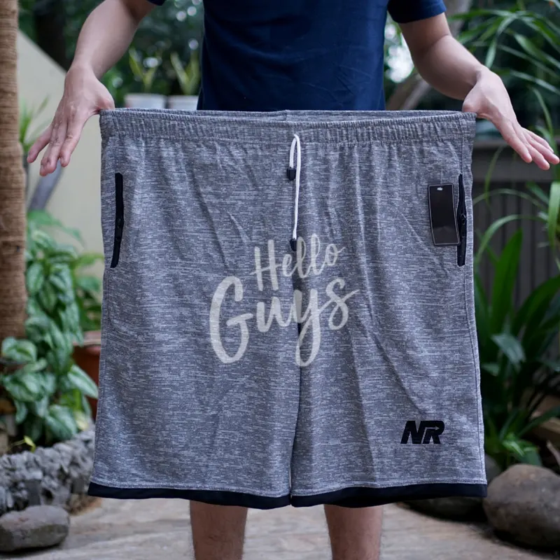 Celana pendek jumbo bb 120kg 110kg 100kg 90kg 80kg ukuran 3XL - 4XL motif polos kantung resleting 5