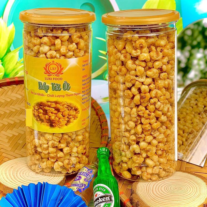  Combo 2 Hũ Bắp rang tỏi ớt siêu ngon Hũ 350gr. Ăn Vặt Tuổi Thơ. Giòn Ngon Đậm Vị Snack Food Rang Bơ Bỏng Ngô 