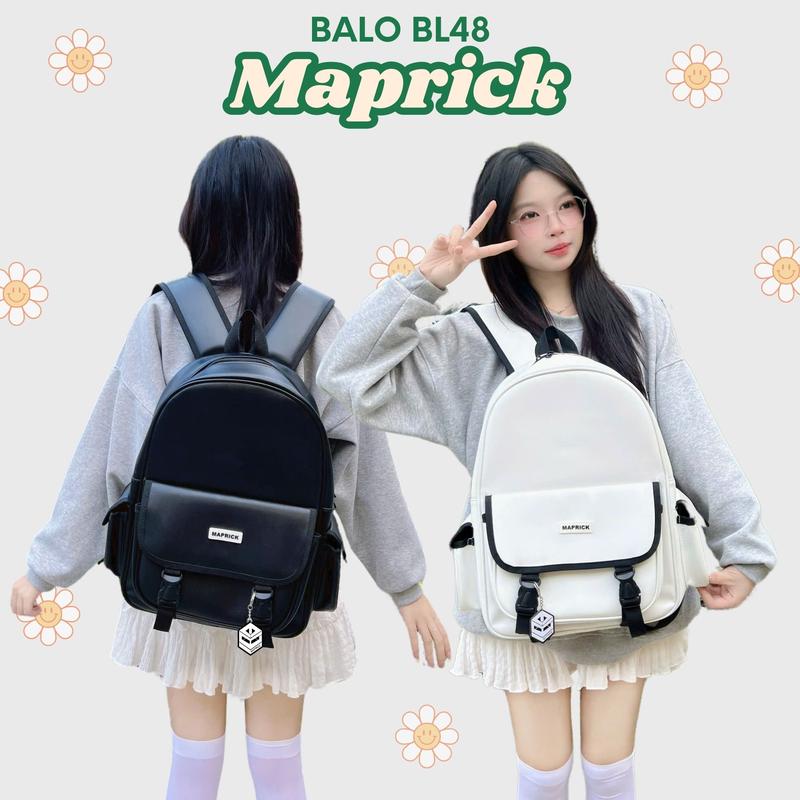 [Giá mở bán] Balo da đi học đi chơi kiểu dáng Basic cho nam nữ, 41x30x13cm Hàng có sẵn Backpack đeo vai balo BL48