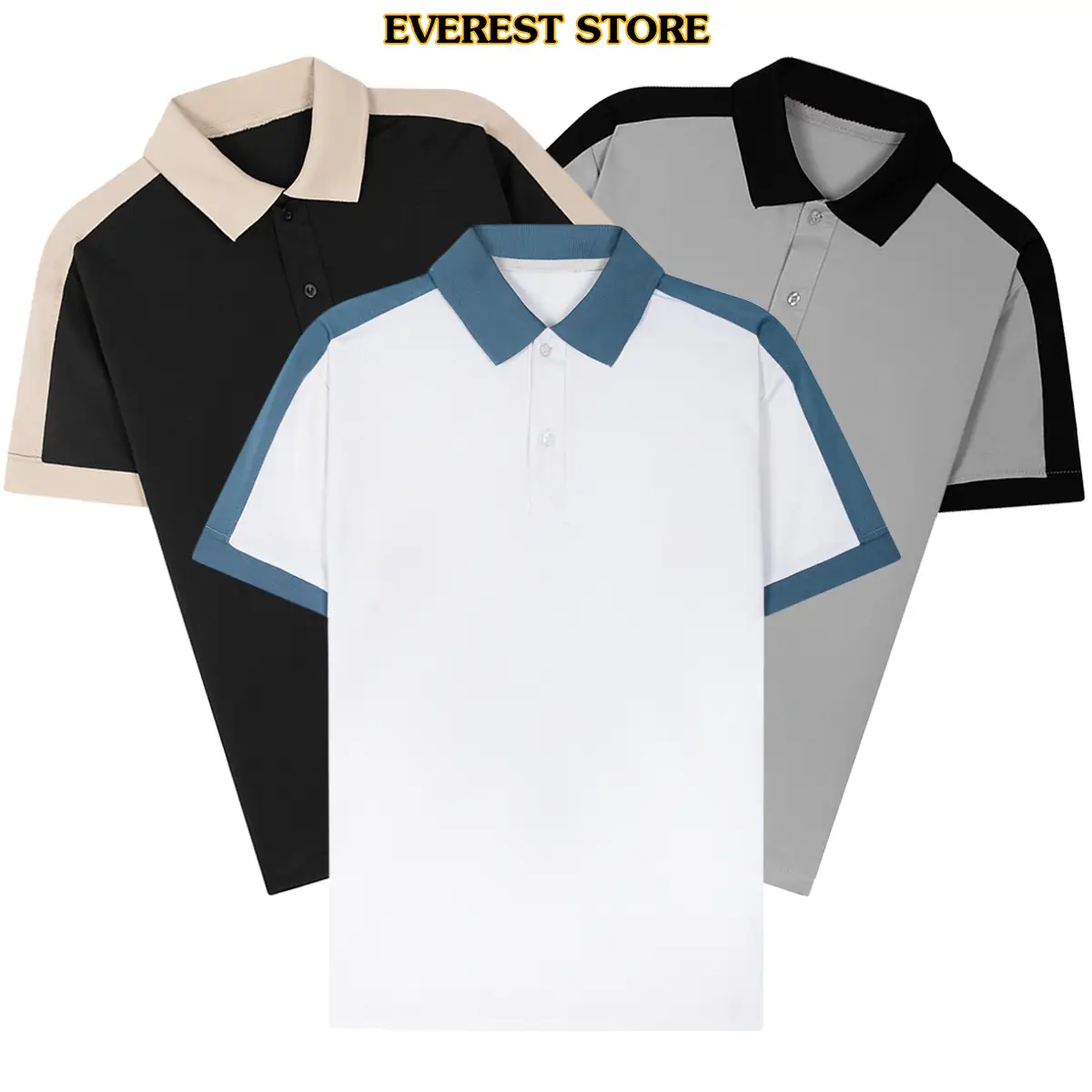 Bộ 3 áo thun polo nam Everest phối cầu vai phối cổ vải cá sấu co giản 4 chiều Nhiều màu Menswear Shirt - 1