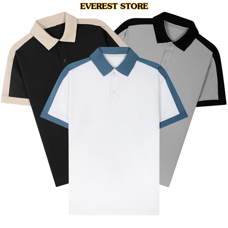 Bộ 3 áo thun polo nam Everest phối cầu vai phối cổ vải cá sấu co giản 4 chiều Nhiều màu Menswear Shirt