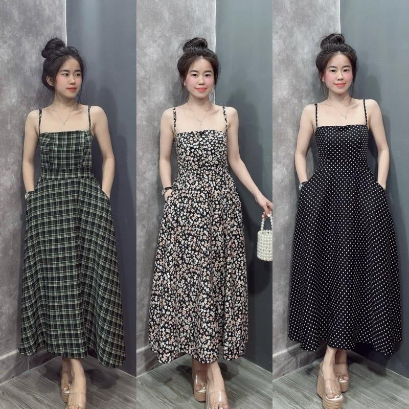 Đầm Lụa Mango 2 dây nhuyễn dễ thương dễ mặc mềm mát dây điều chỉnh có mút v1 - D09