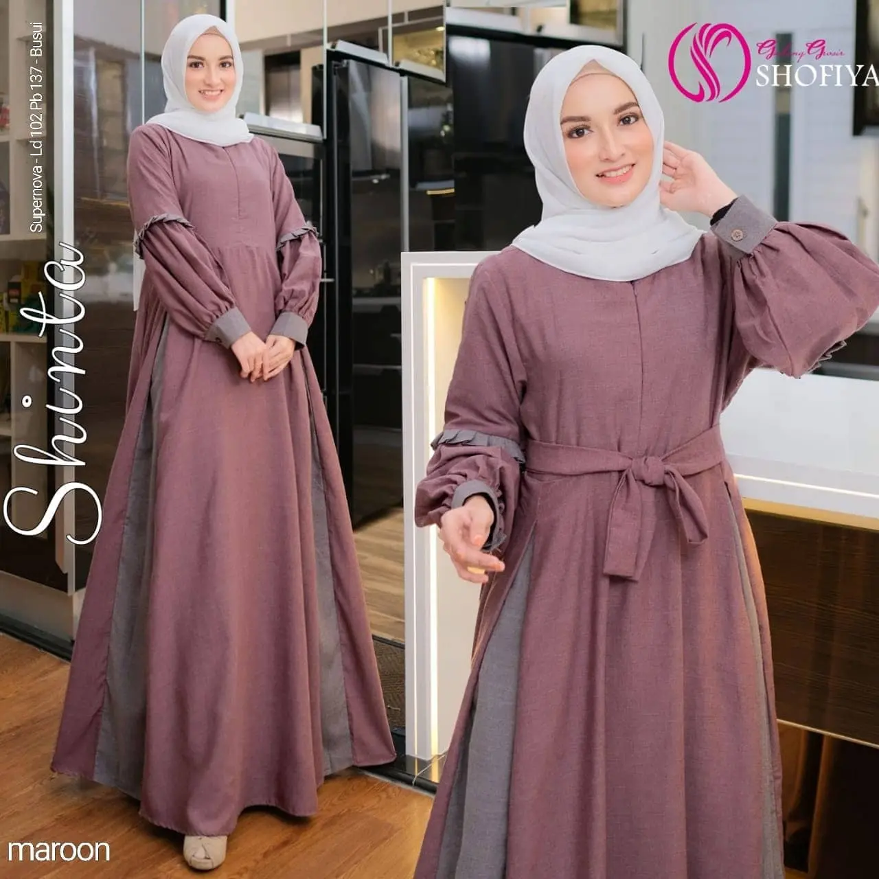 Baju Gamis Syari Muslim Murah Wanita Remaja Terbaru Shinta Maxy Dress Katun Supernova Terbaru ZHI