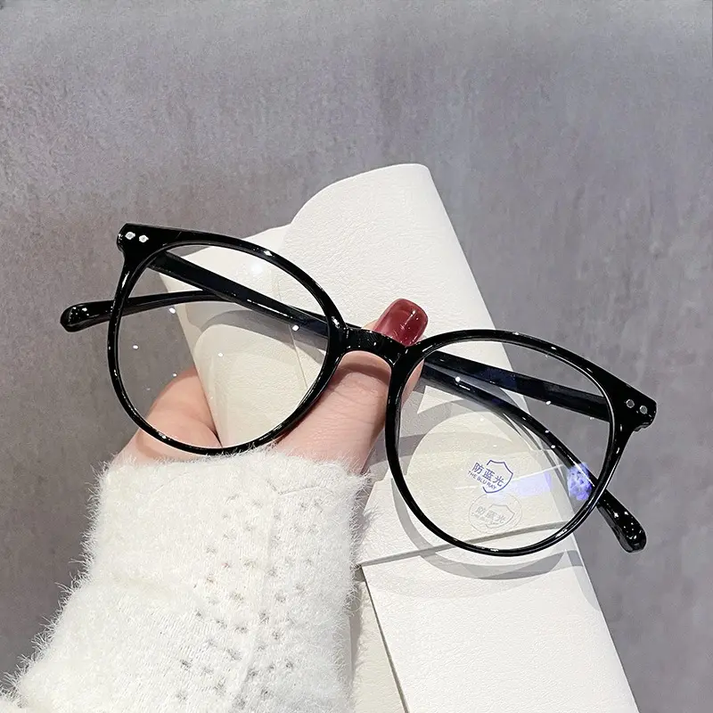Vintage Round frame Flat mirror Vintage Midine Natural small fresh eyeglasses frame Light fashion frame frame glasses for both men and women