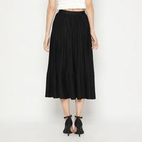 Gambar MINEOLA Serenity Black Pleated Midi Skirt Katun Santai Polos A-Line Hitam Fit Karet dari MINEOLA FASHION OFFICIAL SHOP Kota Administrasi Jakarta Selatan 4 Tokopedia